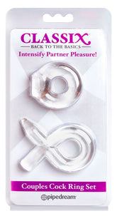 Pipedream Classix Couples Cock Ring Set Clear - - Ball and Cock Toys